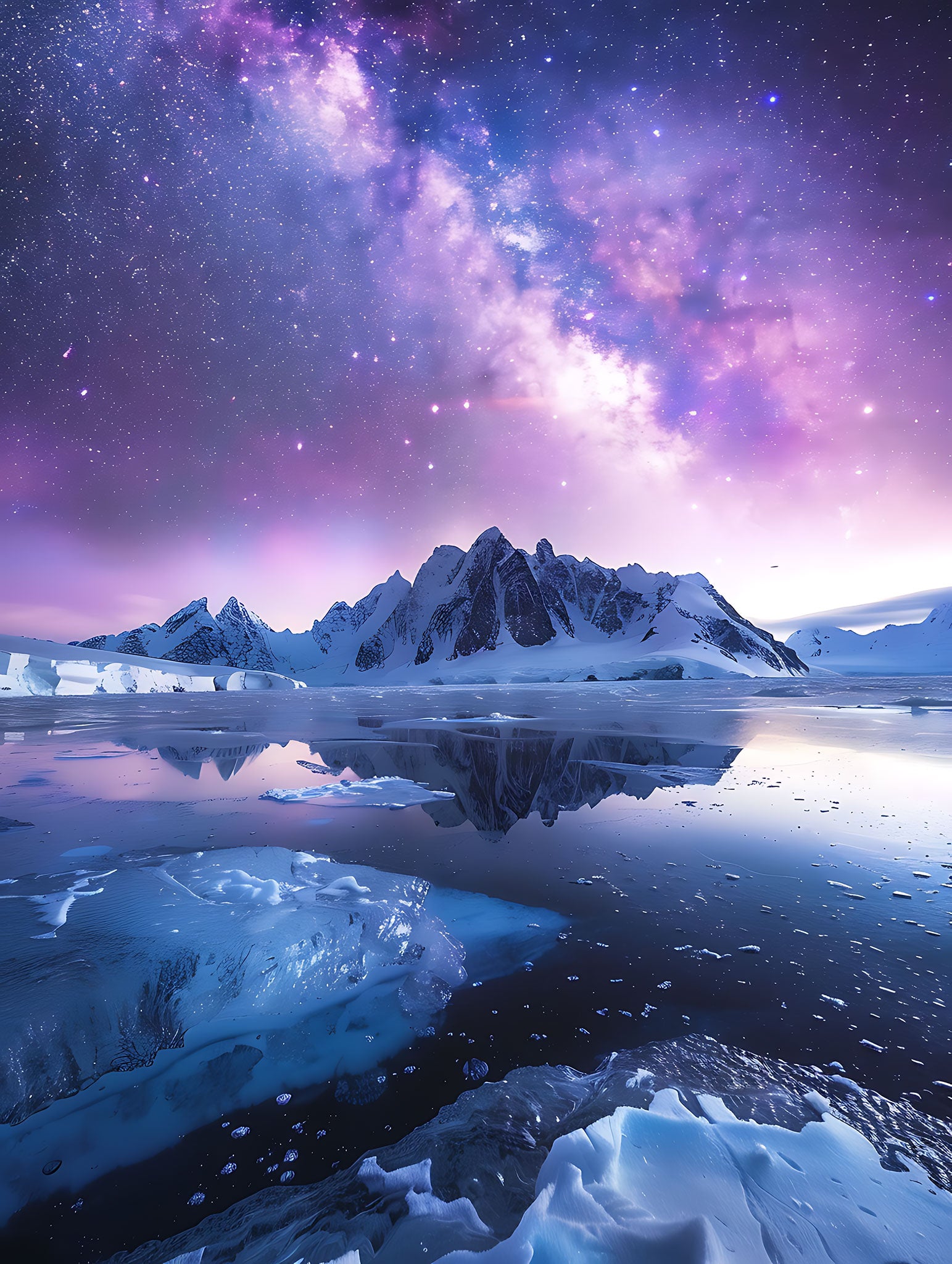 Aurora — Milky Way Over Ice